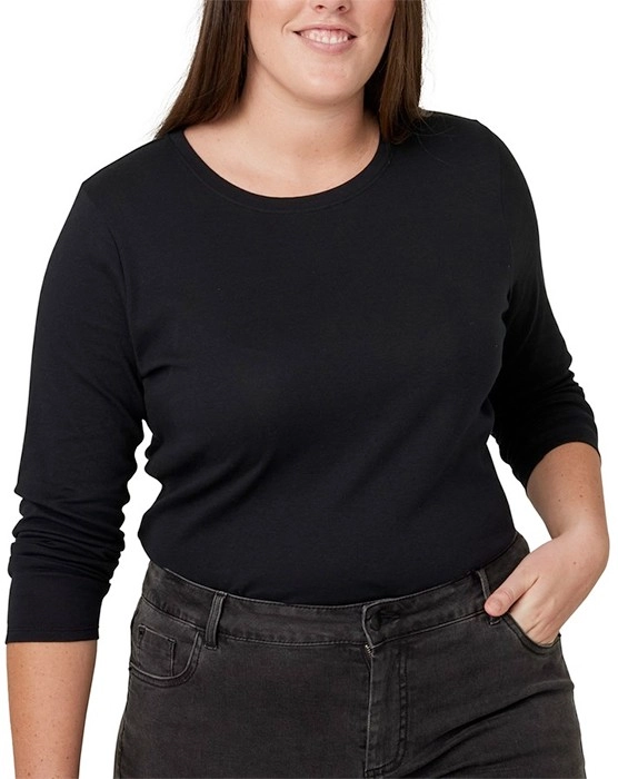 Avella Women’s Long Sleeve Rib Tee - Black