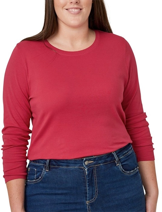 Avella Women’s Long Sleeve Rib Tee - Cherry