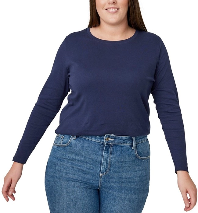 Avella Women’s Long Sleeve Rib Tee - Navy