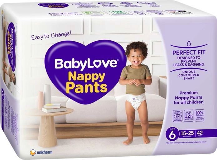 Babylove 42-Pack Nappy Pants Size 6 (15kg-25kg)