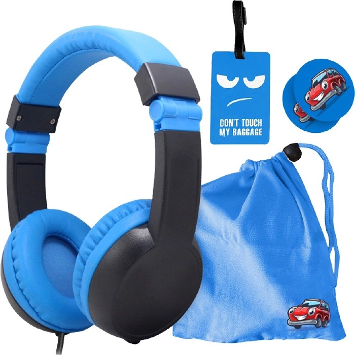 Bon Voyage Kids Headphones Travel Pack - Blue