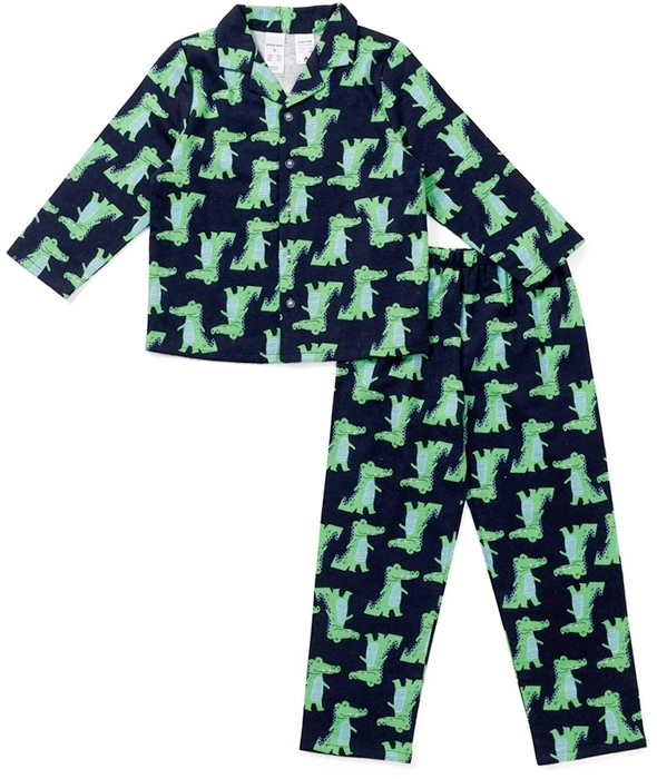 Brilliant Basics Kids Flannelette Pyjama Set - Peacoat & Green