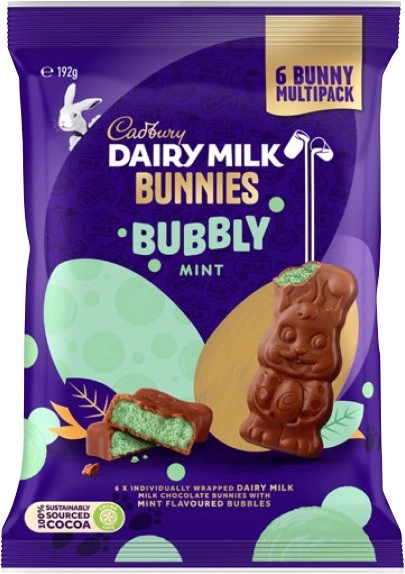 Cadbury Bubbly Mint Easter Bunny Multipack 192g