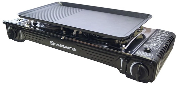 Campmaster Double Burner Butane Stove with Steel Plate