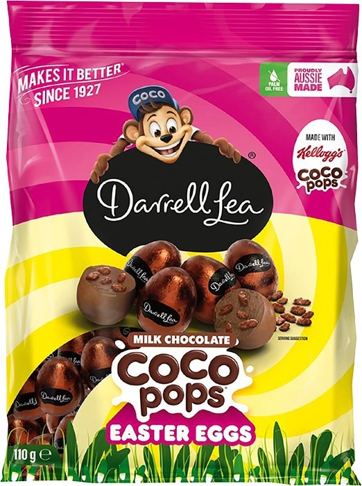 Darrell Lea Milk Chocolate Cocoa Pops Easter Eggs 110g