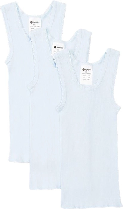 Dymples Baby 3-Pack Cotton Singlets - Blue