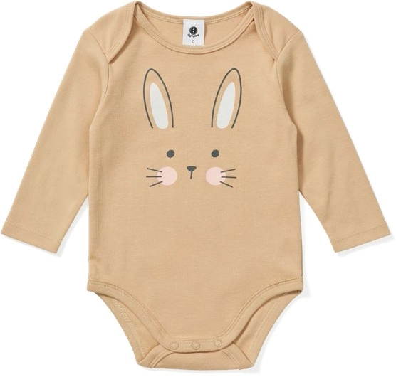 Dymples Baby Long Sleeve Bodysuit Containing Organically Grown Cotton - Brown