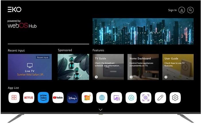 EKO 65" 4K UHD TV with WebOS Hub