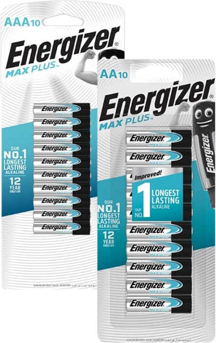 Energizer 10-Pack Max Plus AA or AAA Alkaline Batteries