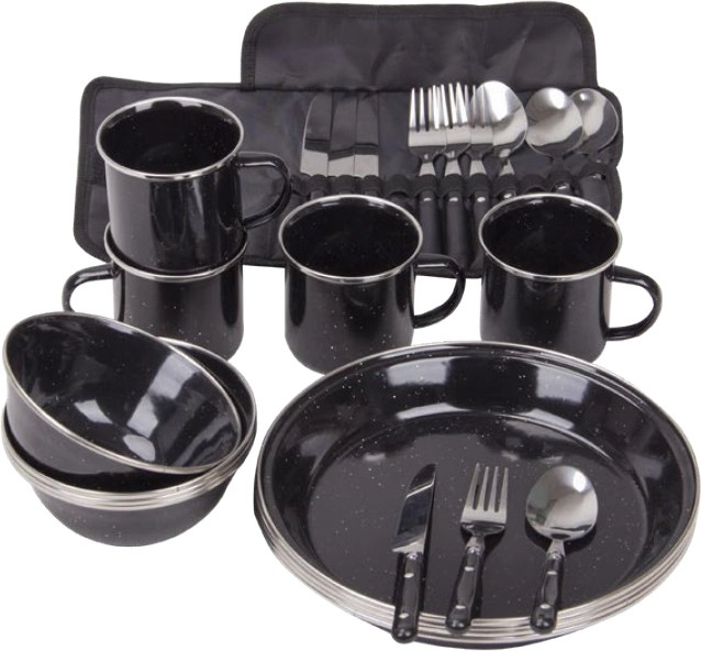 Hinterland 24-Piece Enamel Dinnerware Set