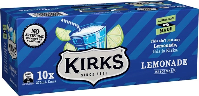 Kirks 10-Pack Can Lemon 375ml