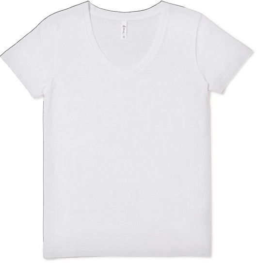 &me Women’s V-Neck Tee Containing Organically Grown Cotton - White