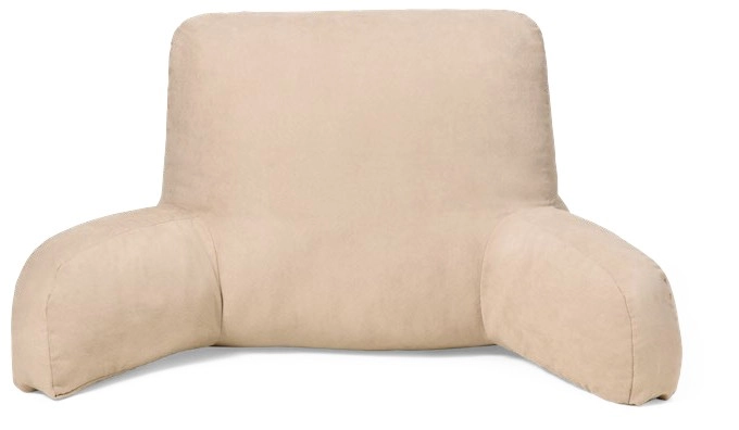 NEW Openook Back Rest Faux Suede Pillow - Teddy