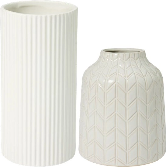 NEW Openook Small Ceramic Rib White 13cm or Debossed Chevron 20cm x 20.3cm Vases