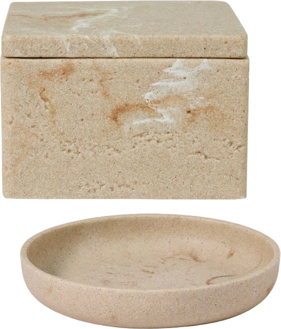 NEW Openook Travertine Look Box or Bowl