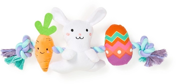 NEW Perfect Pet Easter Plush & Rope Dog Toy