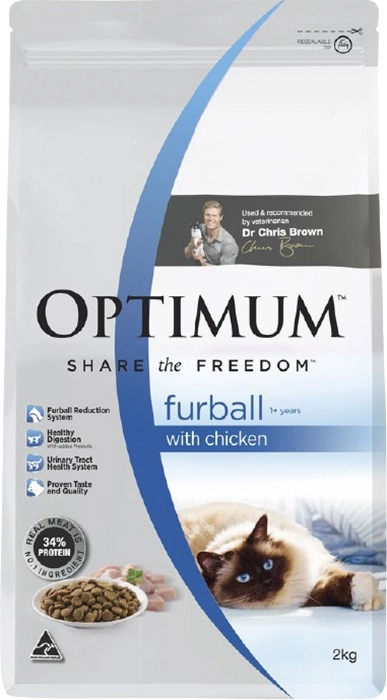 Optimum Dry Cat food Furball Chicken 2kg