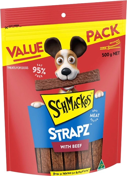 Schmackos Strapz Dog Treats 500g - Beef