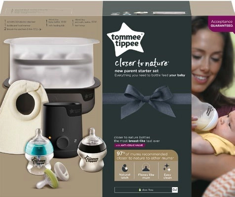 Tommee Tippee New Parent Baby Bottle Feeding Starter Kit - Black