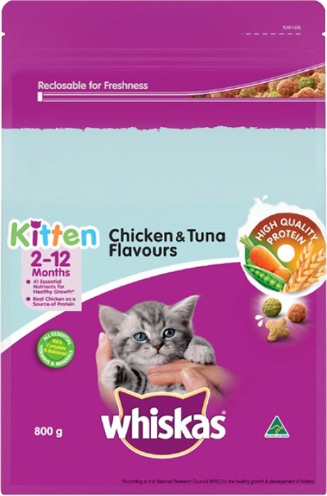 Whiskas Chicken & Tuna Dry Kitten Food 800g