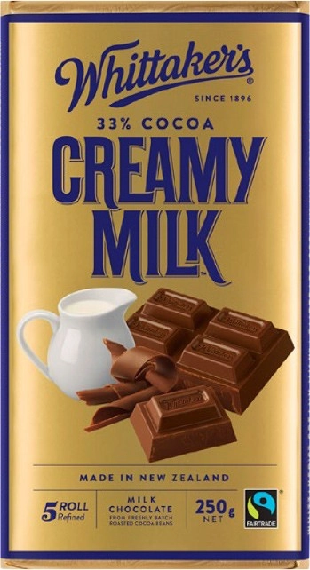 Whittaker's Creamy Milk Chocolate Block 250g