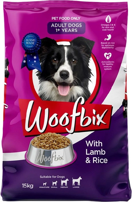 Woofbix Dry Dog Food 15kg - Lamb & Rice