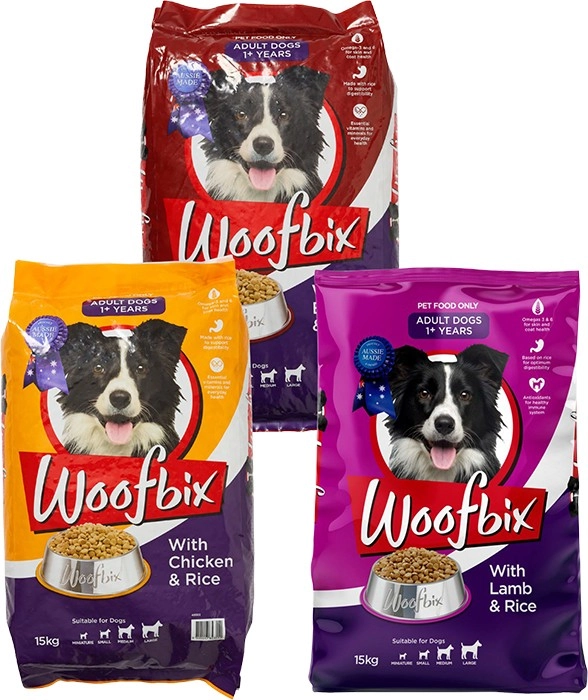 Woofbix Dry Dog Food Varieties 15kg