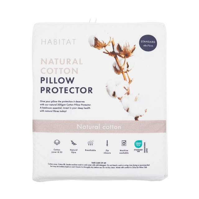 Natural Cotton Pillow Protector by Habitat