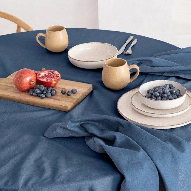 Pelham Navy Cotton Table Linen Range by Habitat