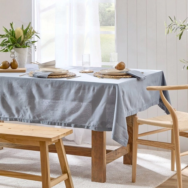 Pelham Slate Blue Cotton Table Linen Range by Habitat