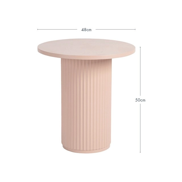 Tully Blush Fluted Side Table by Habitat