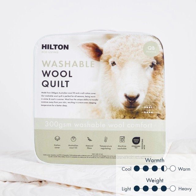 Eco Living 300gsm Washable Wool Quilt by Hilton