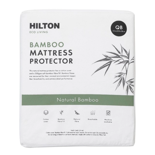 Eco Living Bamboo Waterproof Fitted Mattress Protector by Hilton