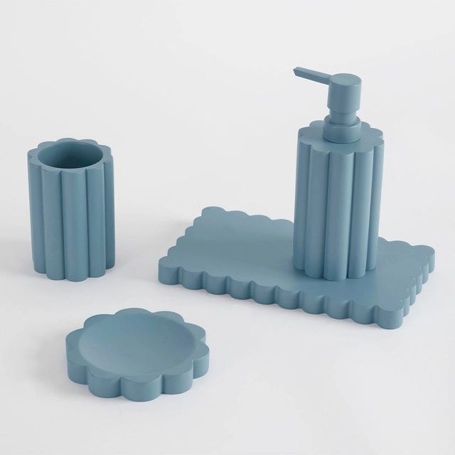 Flower Blue Bathroom Accessories by Habitat