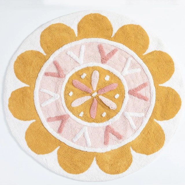 Folk Flower Mustard Bath Mat Range by Habitat