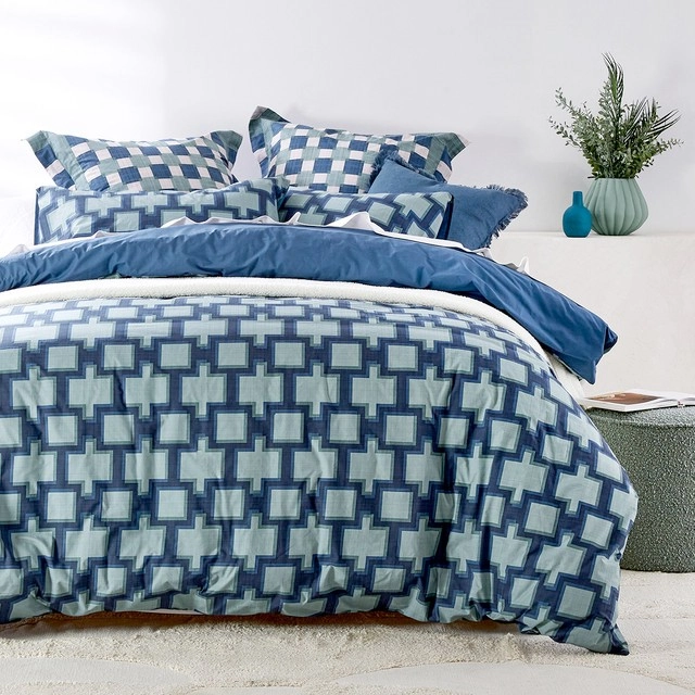 Myka Grid Quilt Cover Set by Essentials