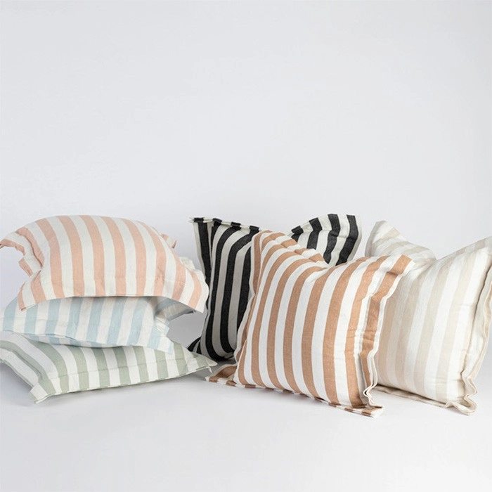 NEW Frankie Stripe Feather Cushion by M.U.S.E.