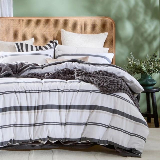 Theo Flannelette Quilt Cover Set by Habitat