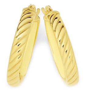 9ct Gold 15mm Twist Hoop Earrings