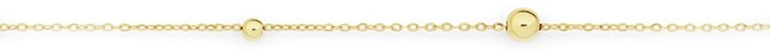 9ct Gold 19cm Multi Beaded Solid Trace Bracelet