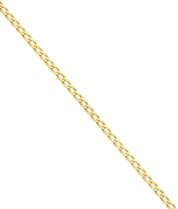 9ct Gold 25cm Solid Curb Anklet