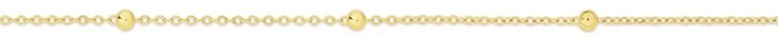 9ct Gold 45cm Beaded Solid Trace Chain