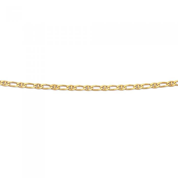 9ct Gold 50cm Solid 1+1 Marine Chain