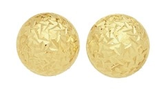 9ct Gold 6mm Diamond-Cut Ball Stud Earrings