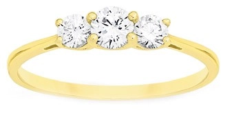 9ct Gold Cubic Zirconia Trilogy Band