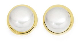 9ct Gold Cultured Freshwater Pearl Gold Framed Earrings