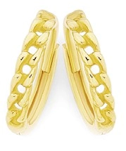 9ct Gold Curb Link Huggie Earrings