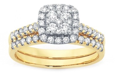 9ct Gold Diamond Bridal Set