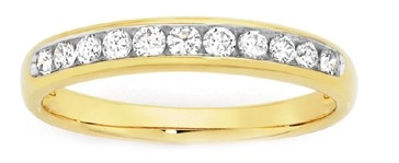 9ct Gold Diamond Channel Set Band