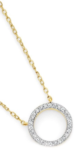 9ct Gold Diamond Circle Necklet